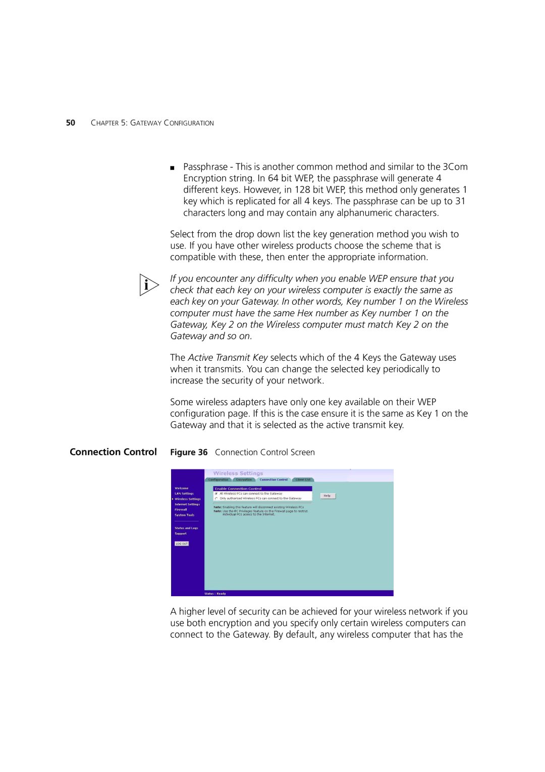 3Com 3CRWE52196 manual Gateway Configuration 