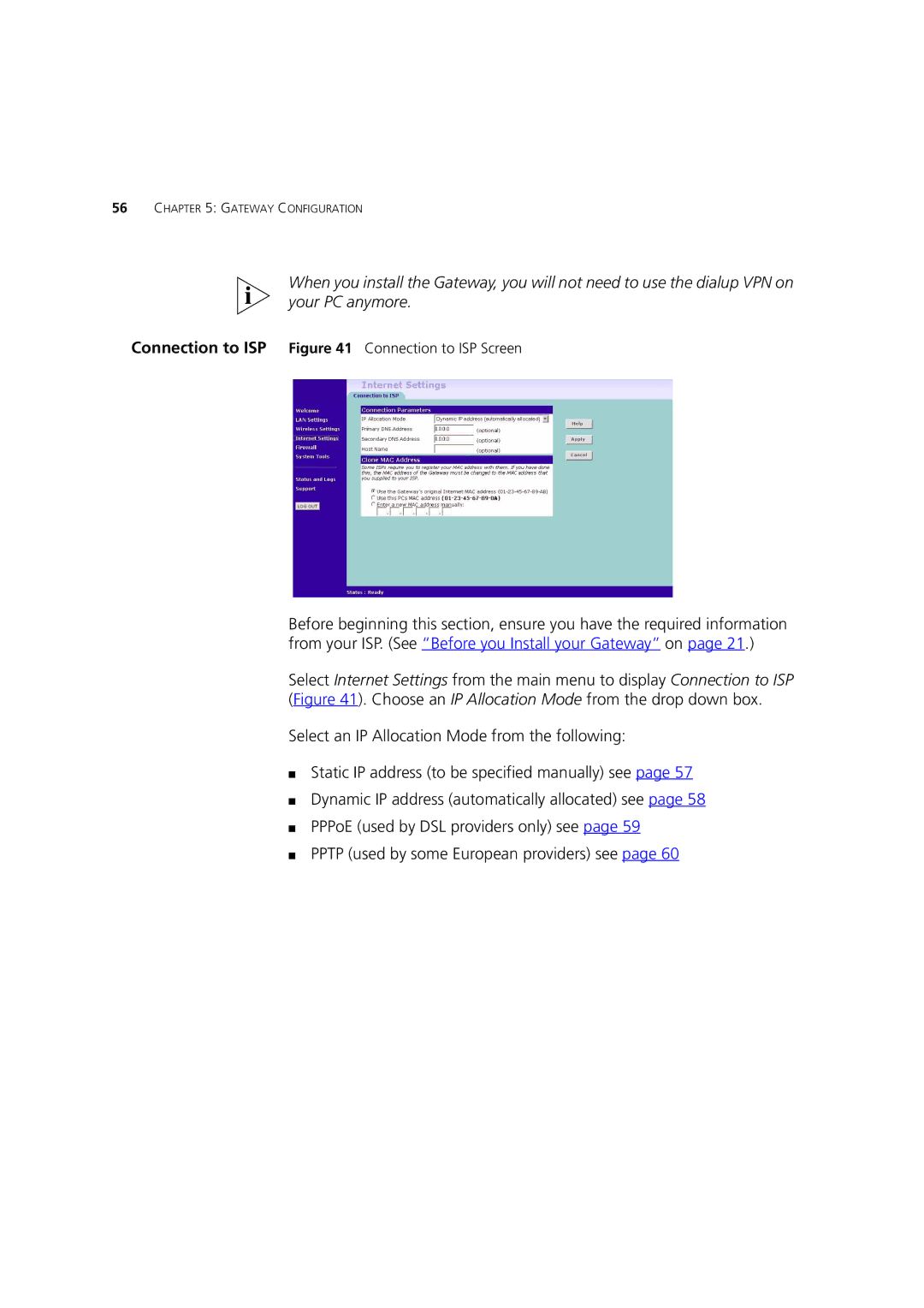 3Com 3CRWE52196 manual Gateway Configuration 