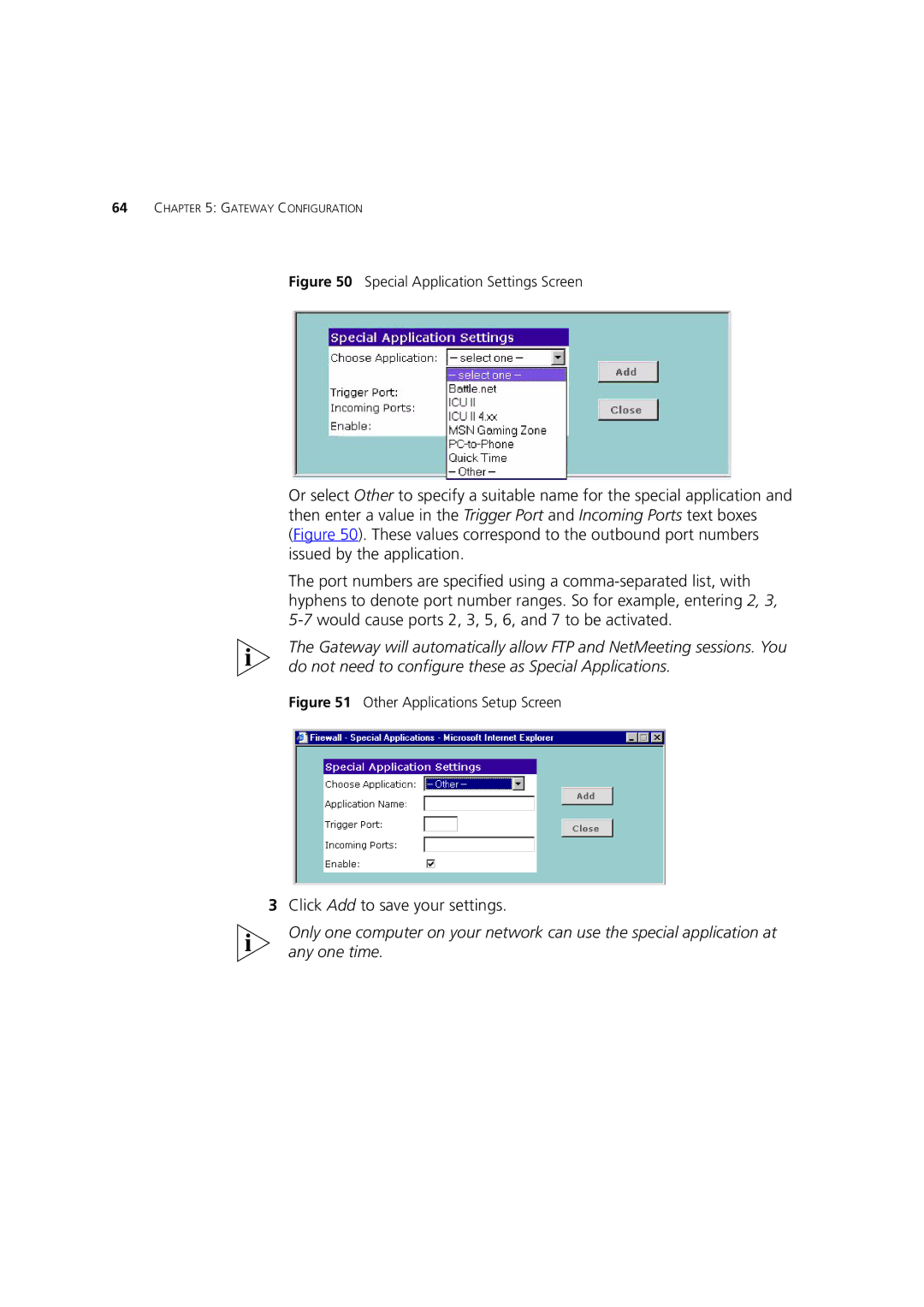 3Com 3CRWE52196 manual Click Add to save your settings 