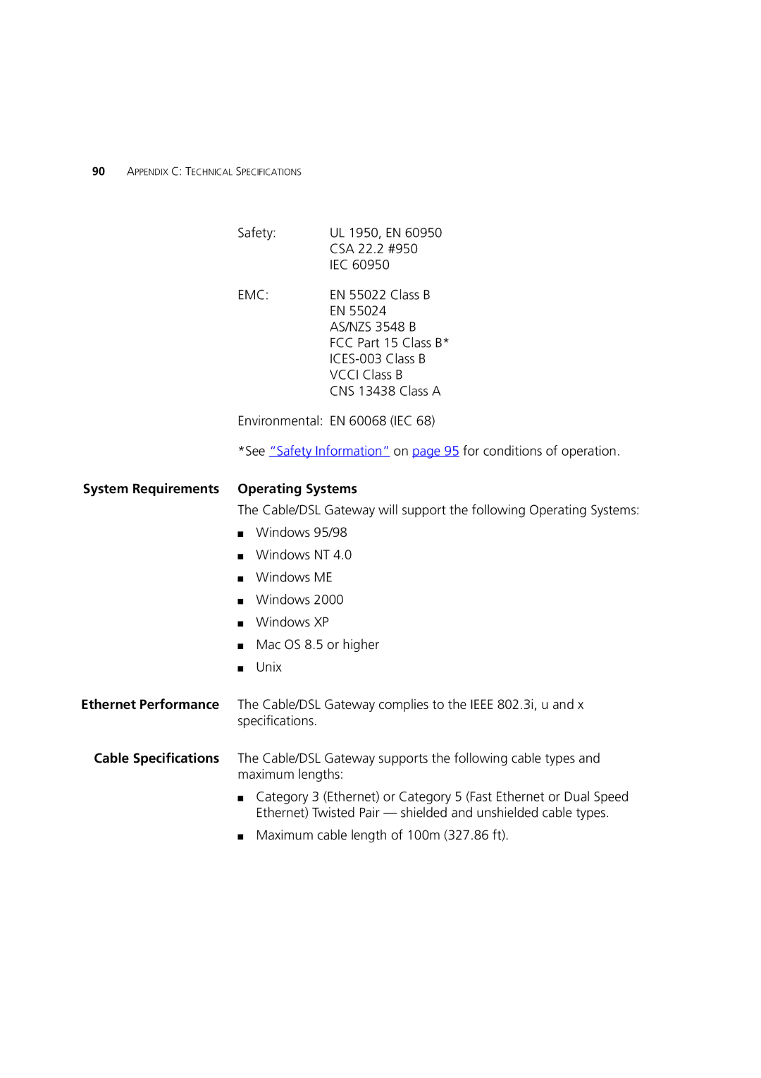 3Com 3CRWE52196 manual Emc, System Requirements Operating Systems 