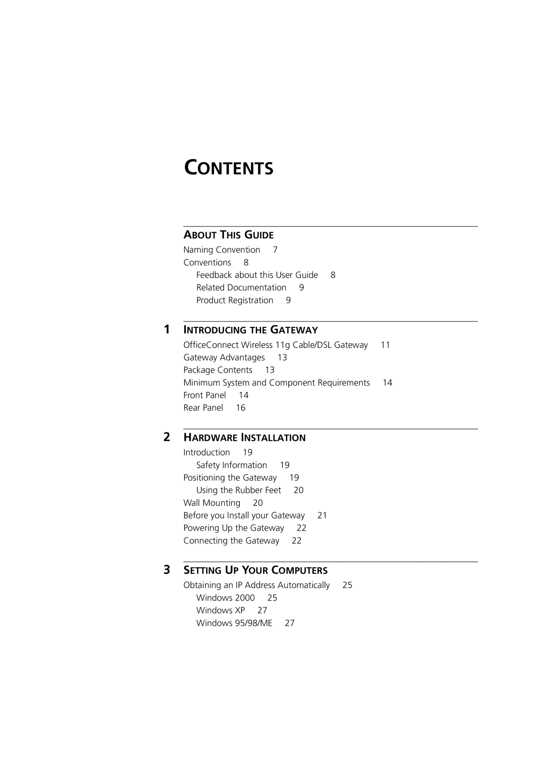 3Com 3CRWE554G72 manual Contents 