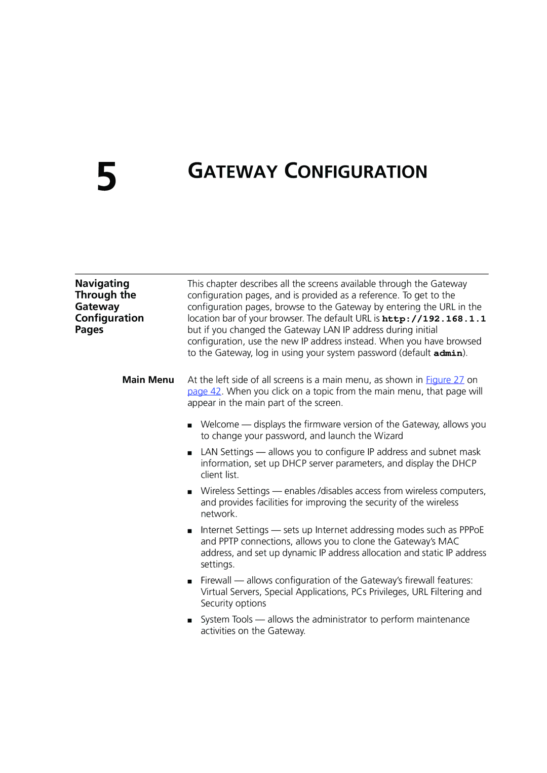 3Com 3CRWE554G72 manual Navigating, Through, Gateway, Configuration, Pages 