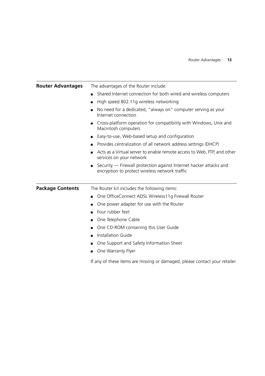 3Com WL-540A, WL-540B, 3CRWE754G72-A, 3CRWE754G72-B manual Router Advantages 