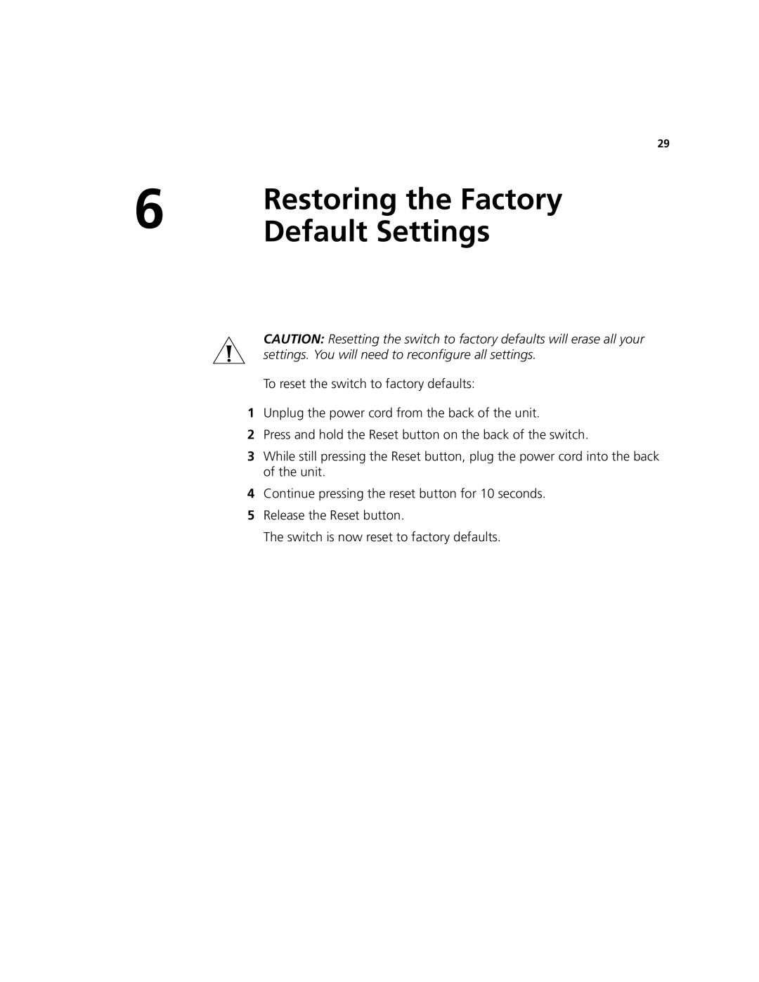 3Com 3CRWE776075 quick start Default Settings 