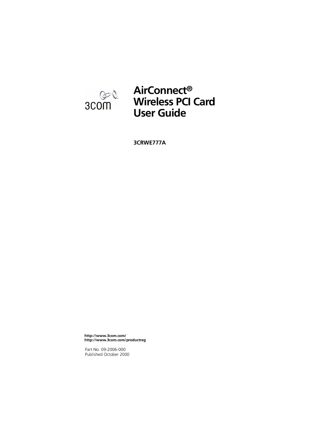 3Com 3CRWE777A manual AirConnect Wireless PCI Card User Guide 