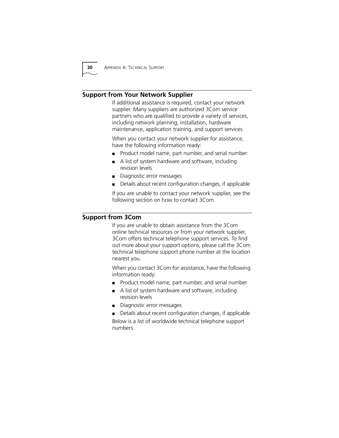 3Com 3CRWE777A manual Support from Your Network Supplier, Support from 3Com 