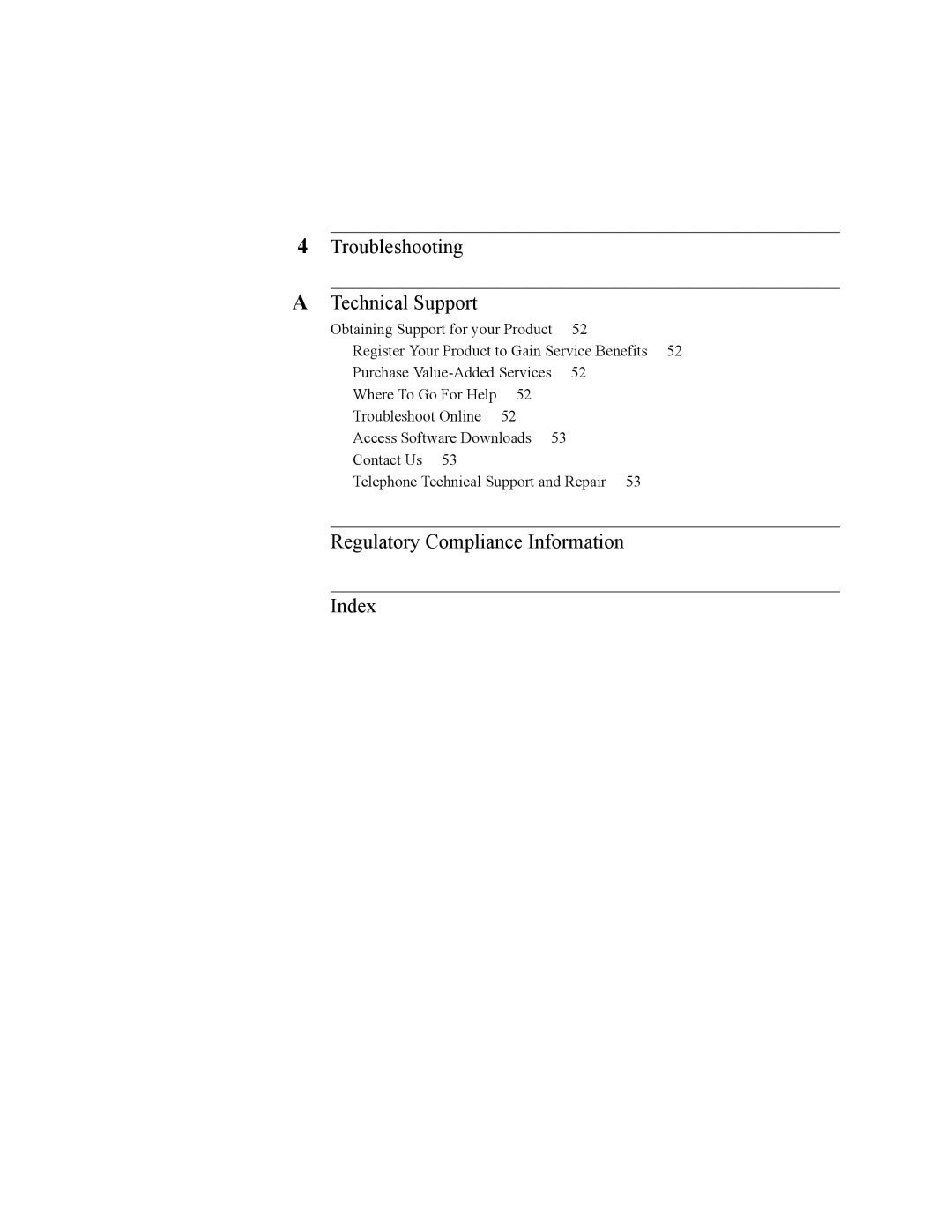 3Com 3CRWE875075A, 3CRWE850075A, 3CRWE825075A manual Regulatory Compliance Information Index 