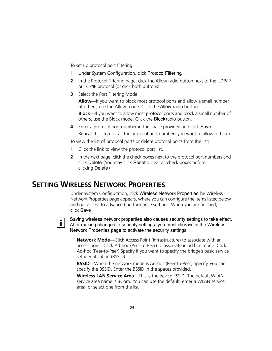 3Com 3CRWEASY96A manual Setting Wireless Network Properties 