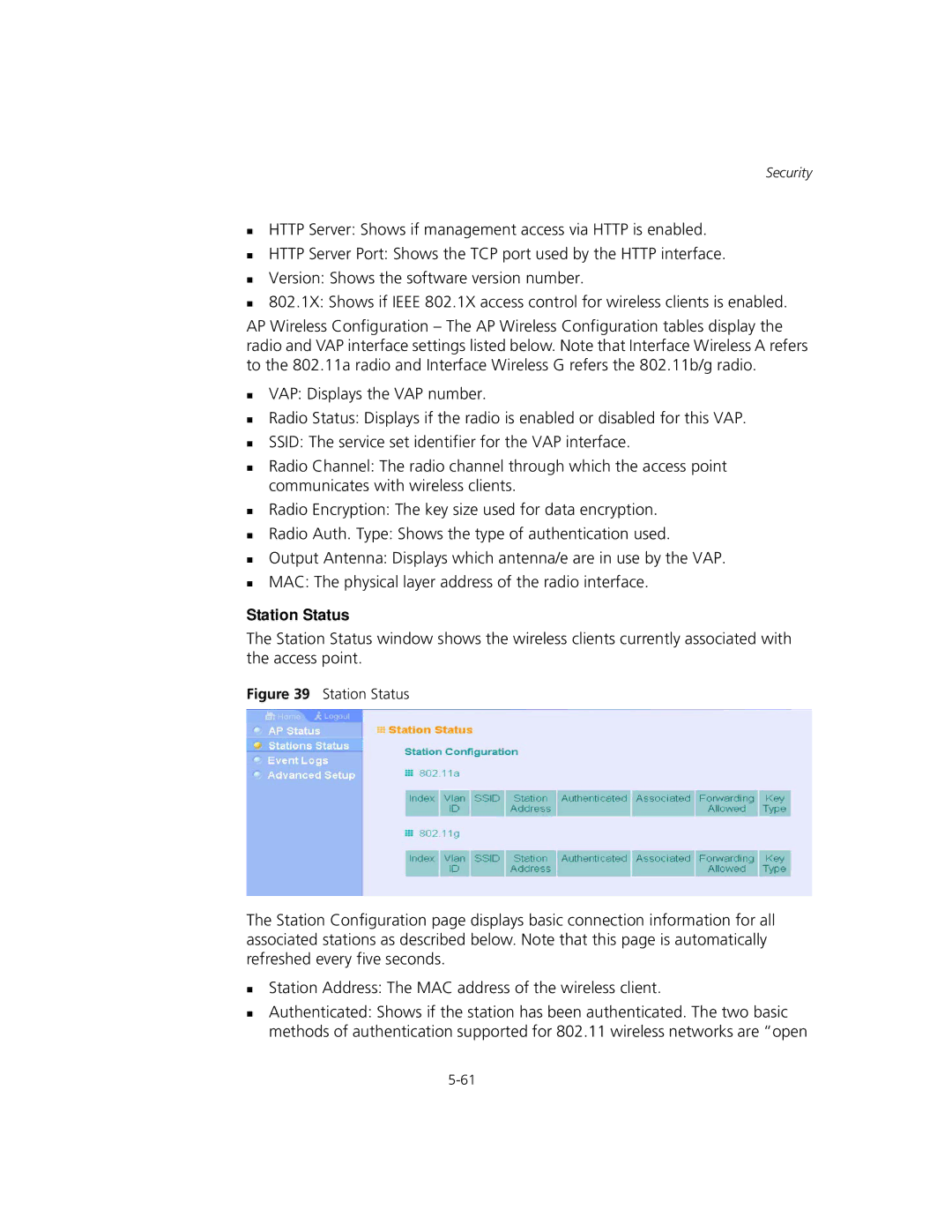 3Com WL-575, 3CRWEASYA73 manual Station Status 