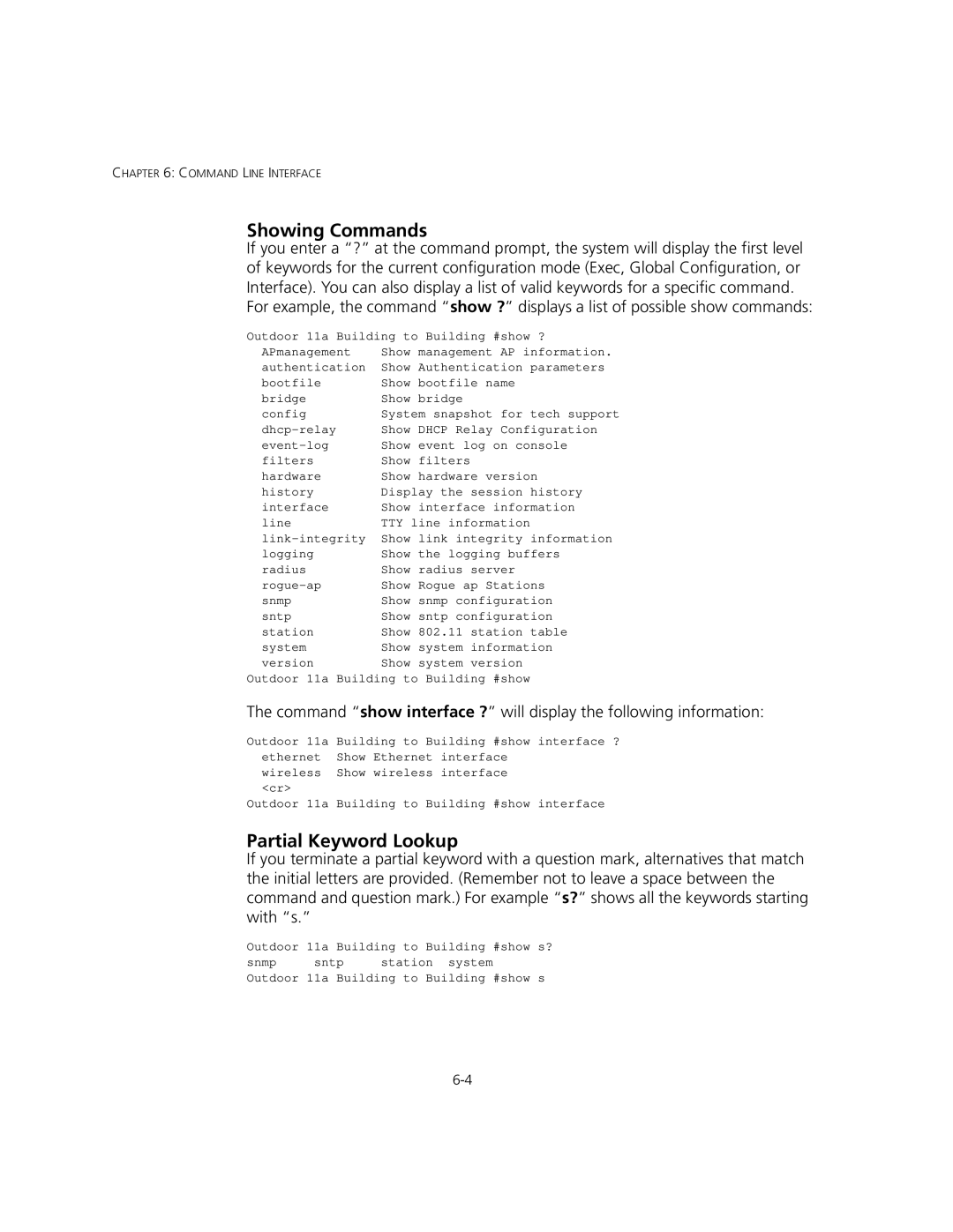 3Com 3CRWEASYA73, WL-575 manual Showing Commands 