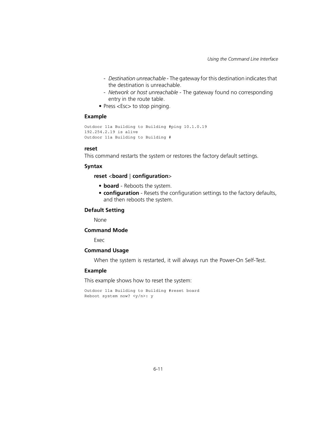 3Com WL-575, 3CRWEASYA73 manual Syntax Reset board configuration 