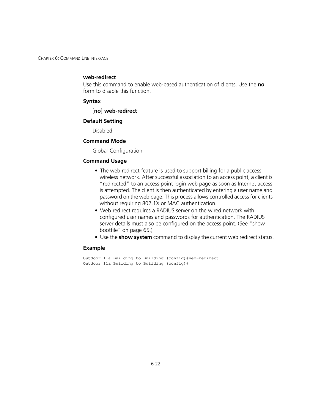 3Com 3CRWEASYA73, WL-575 manual Web-redirect, Syntax No web-redirect Default Setting 