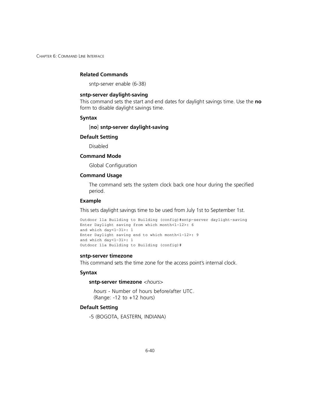 3Com 3CRWEASYA73 Sntp-server daylight-saving, Syntax No sntp-server daylight-saving Default Setting, Sntp-server timezone 