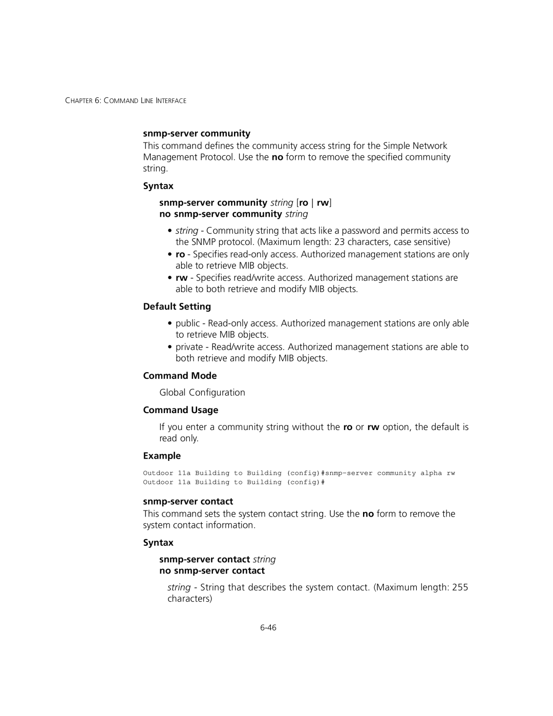 3Com 3CRWEASYA73, WL-575 manual Snmp-server community, Snmp-server contact 