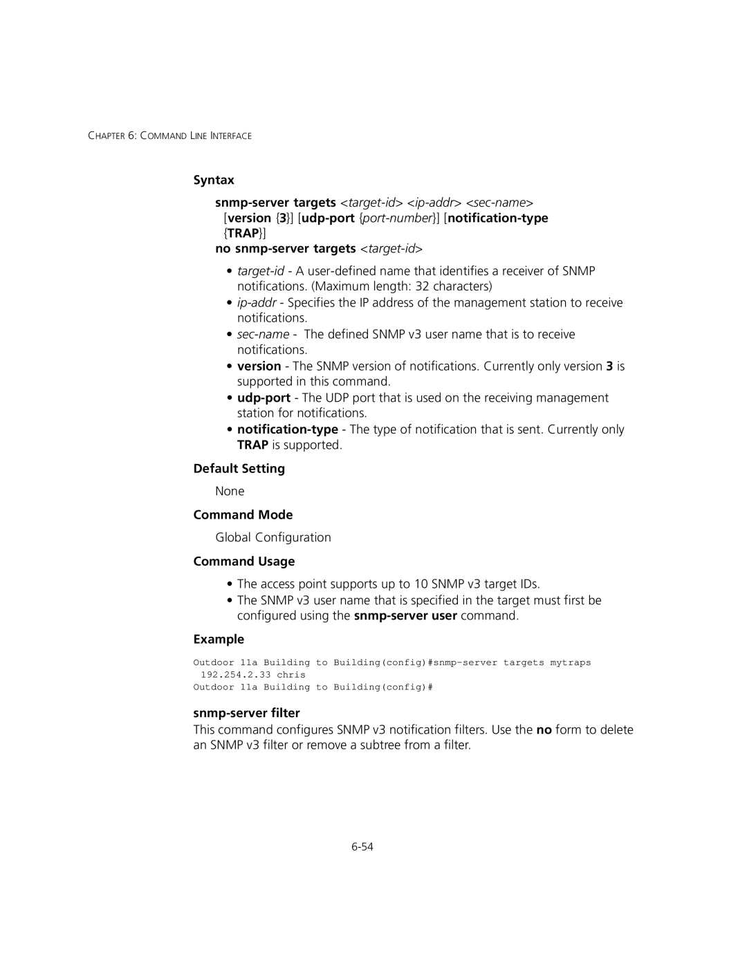 3Com 3CRWEASYA73, WL-575 manual Snmp-server filter 