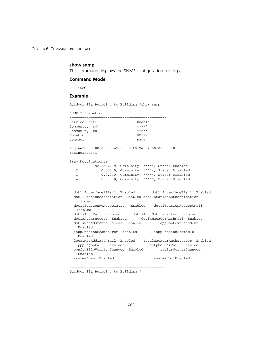 3Com 3CRWEASYA73, WL-575 manual Show snmp 