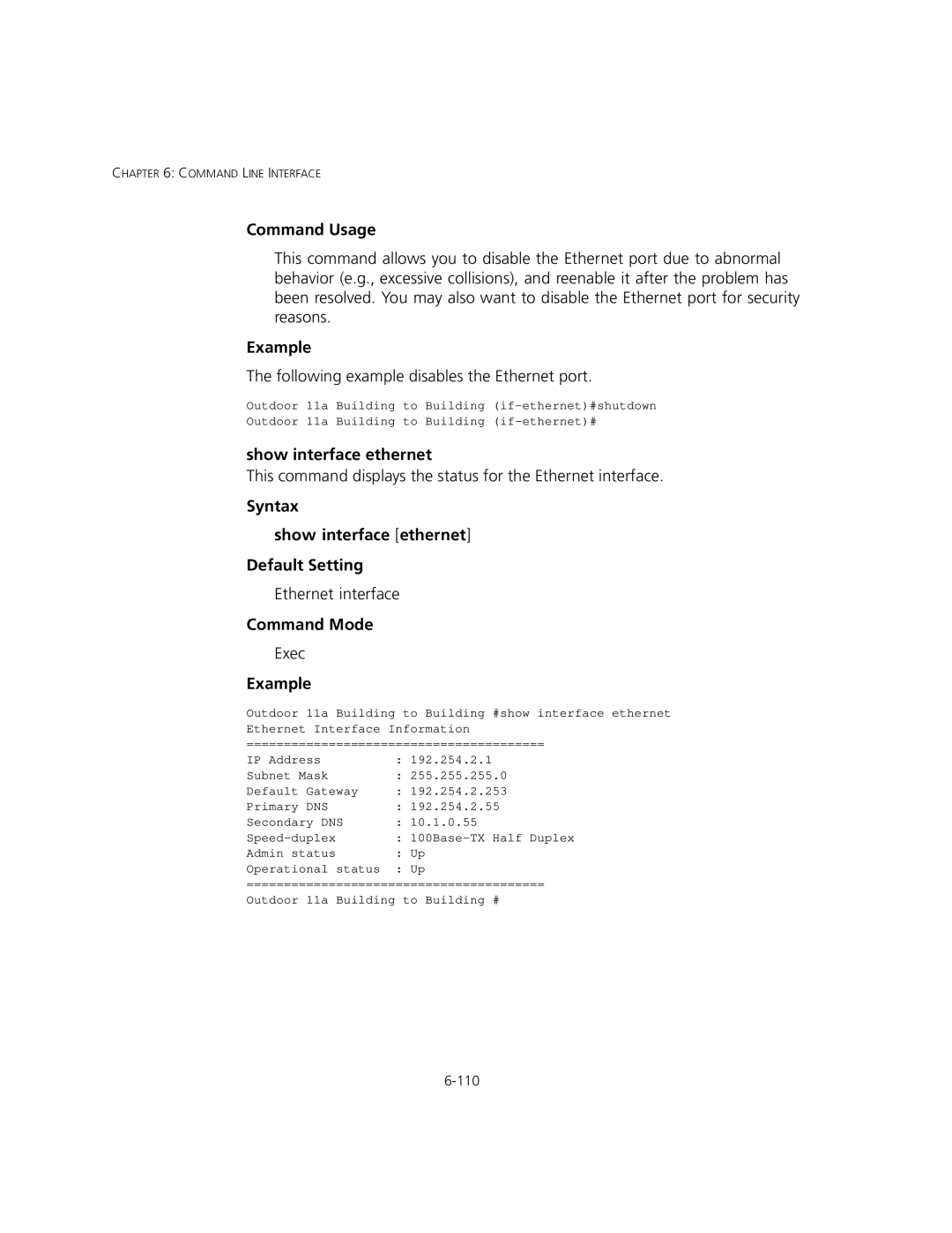 3Com 3CRWEASYA73, WL-575 manual Syntax Show interface ethernet Default Setting 