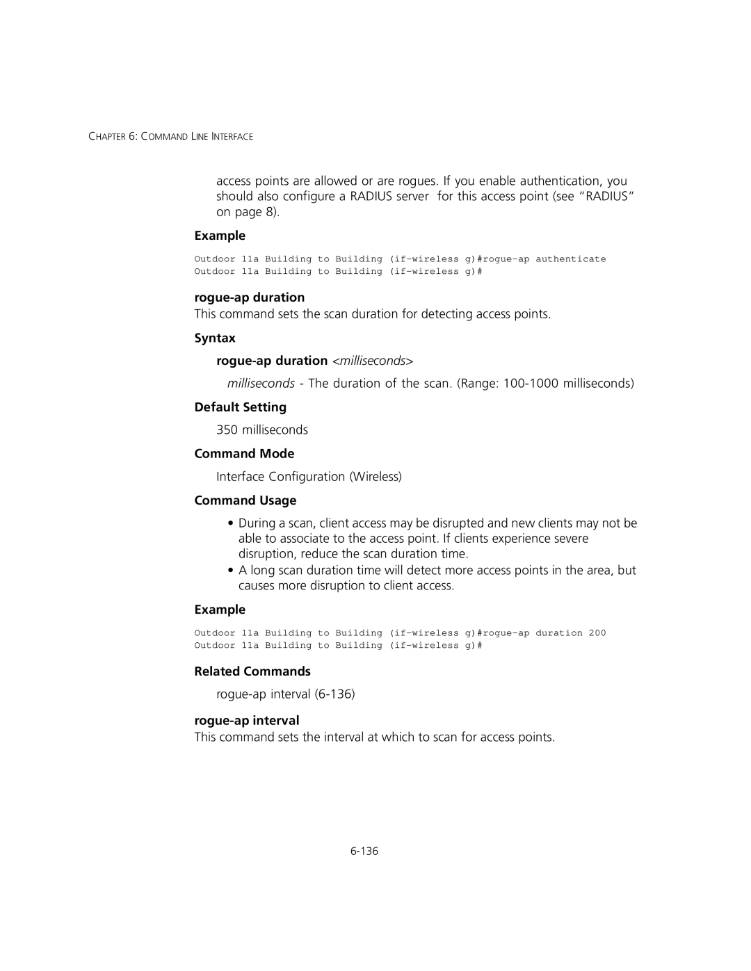 3Com 3CRWEASYA73, WL-575 manual Syntax Rogue-ap duration milliseconds, Rogue-ap interval 