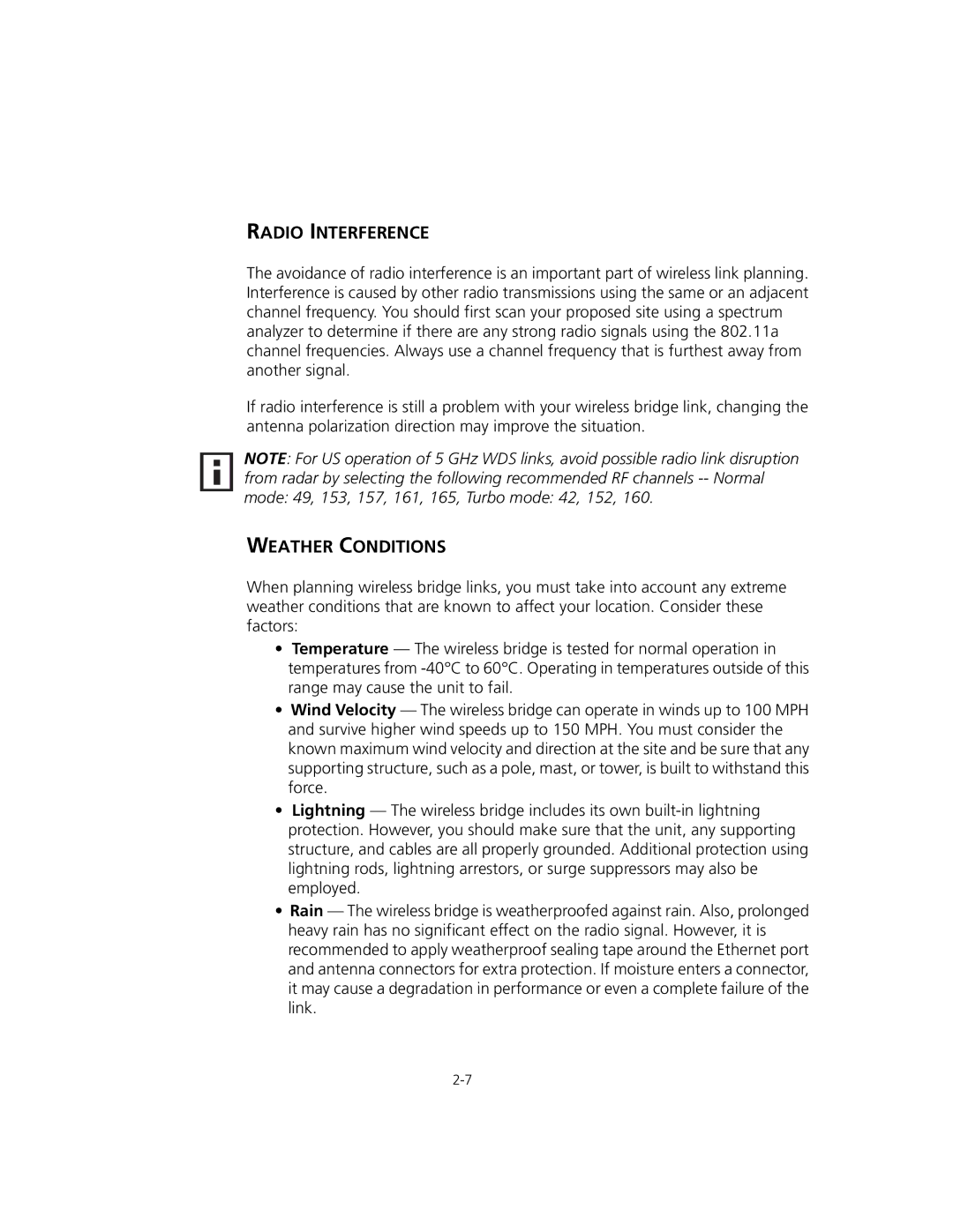 3Com WL-575, 3CRWEASYA73 manual Radio Interference, Weather Conditions 