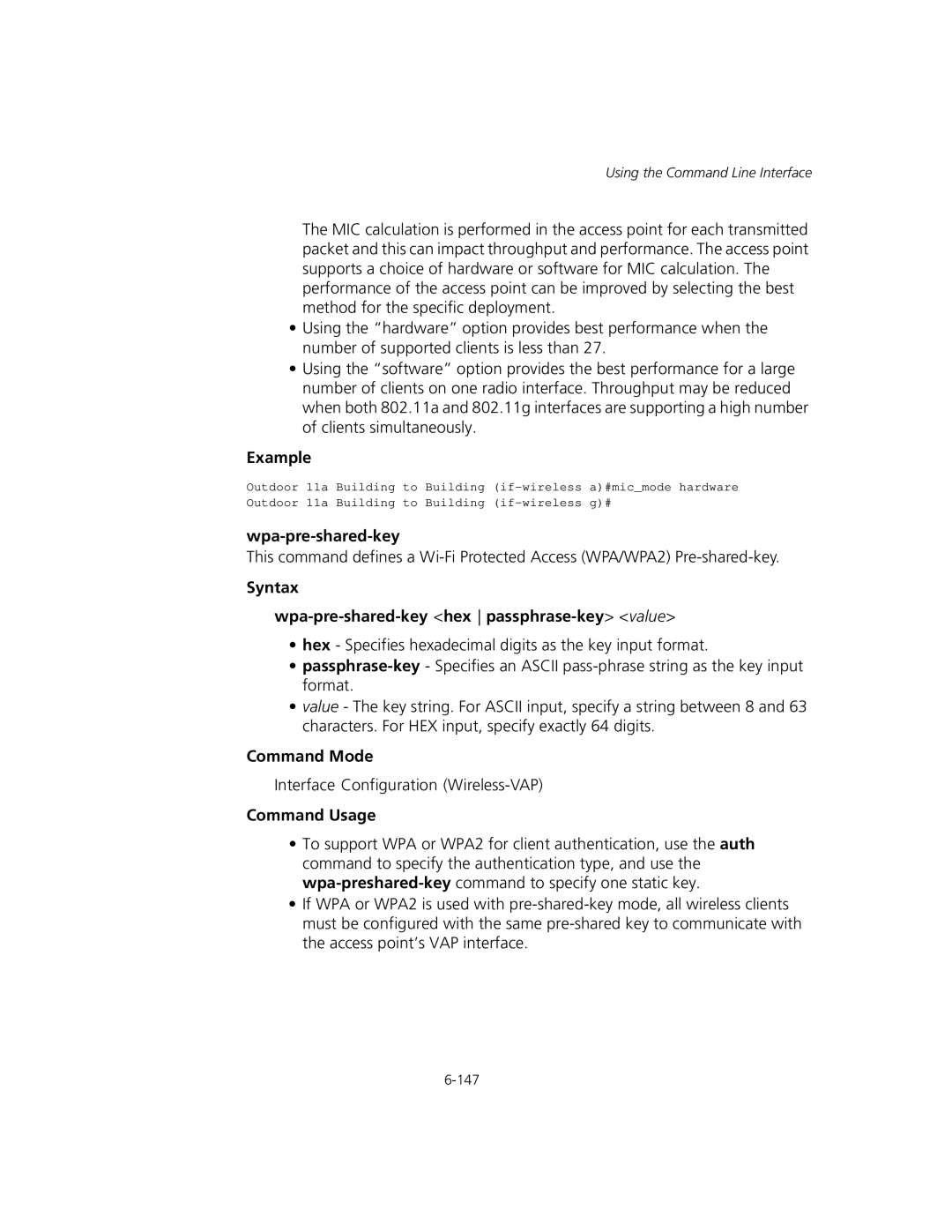 3Com WL-575, 3CRWEASYA73 manual Syntax Wpa-pre-shared-key hex passphrase-keyvalue 