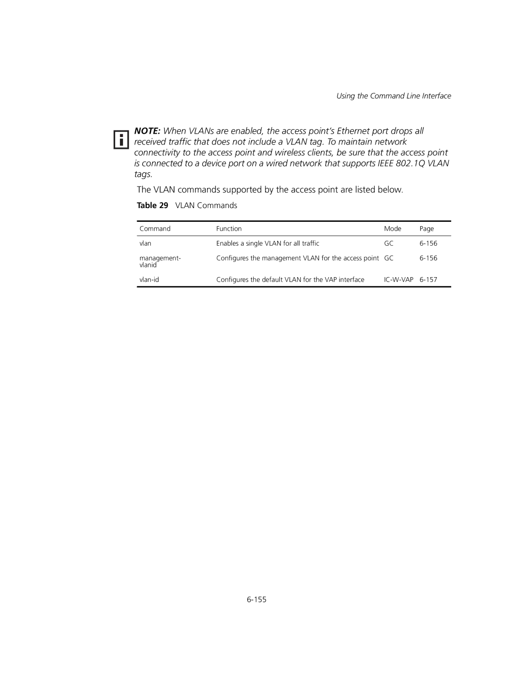 3Com WL-575, 3CRWEASYA73 manual Vlan Commands 