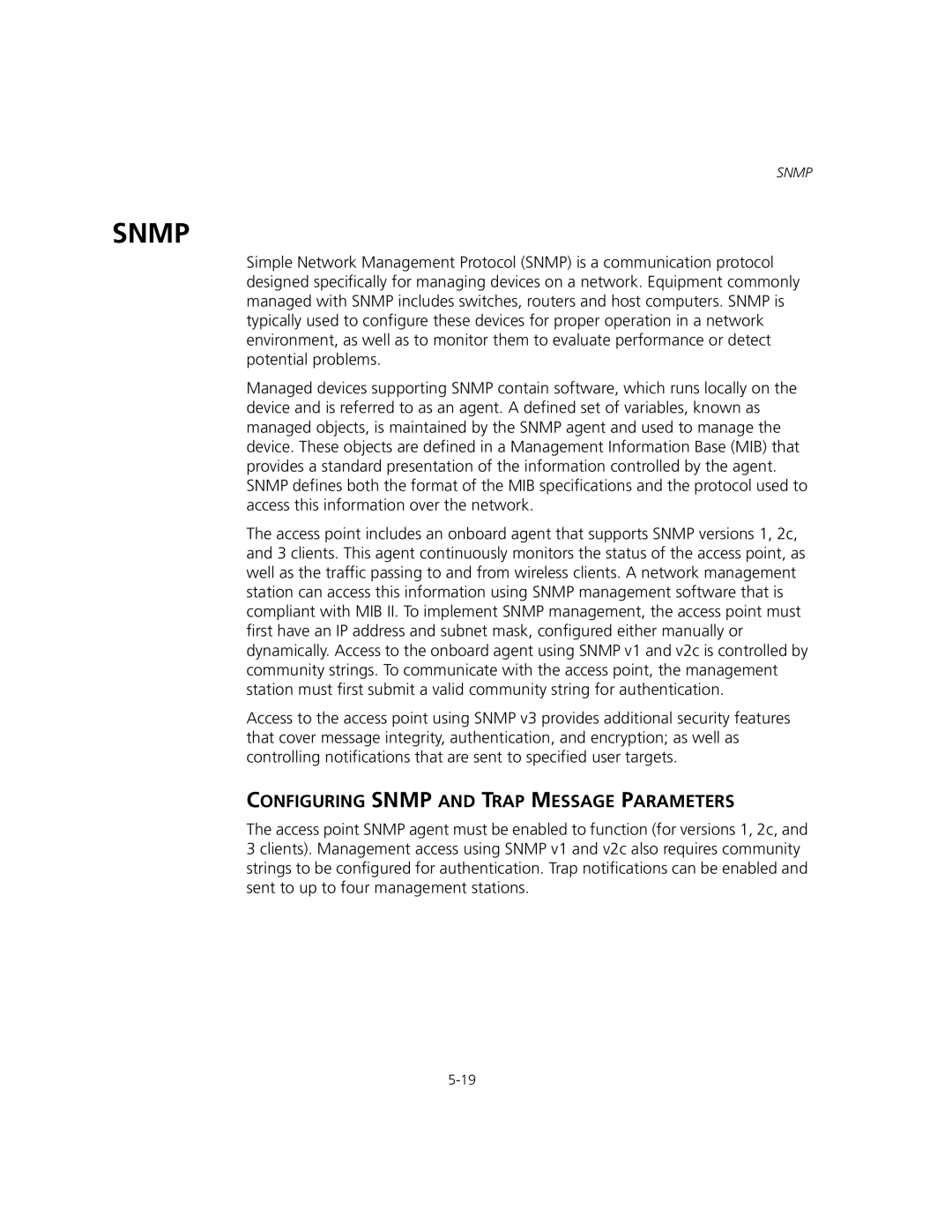 3Com WL-575, 3CRWEASYA73 manual Configuring Snmp and Trap Message Parameters 