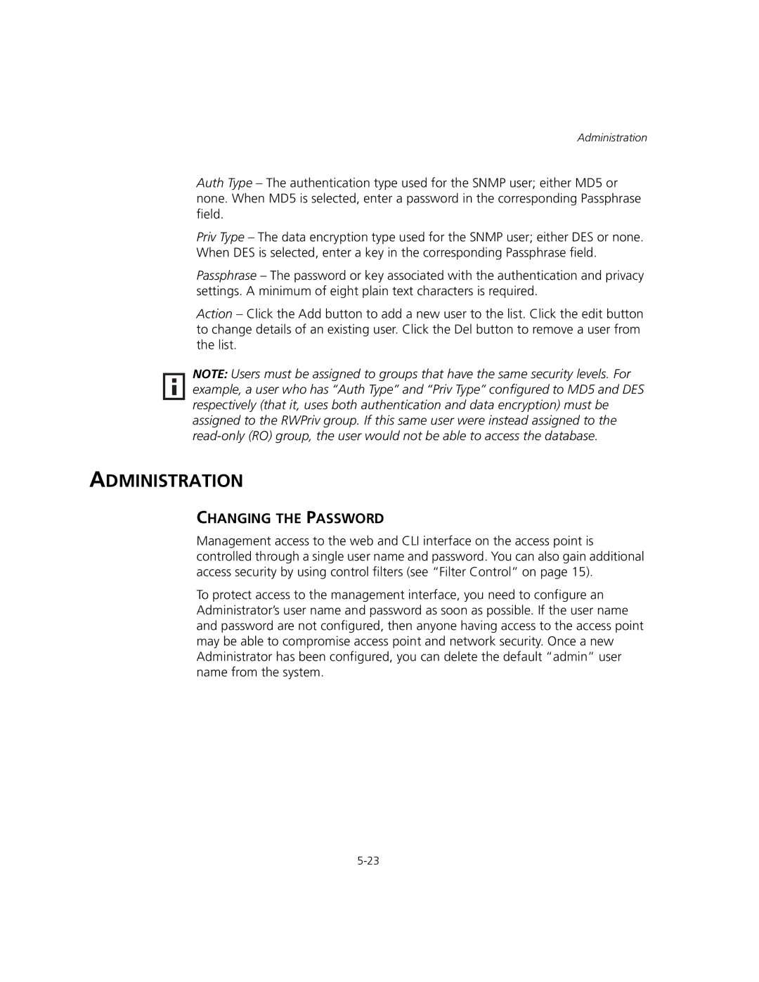 3Com WL-575, 3CRWEASYA73 manual Administration, Changing the Password 