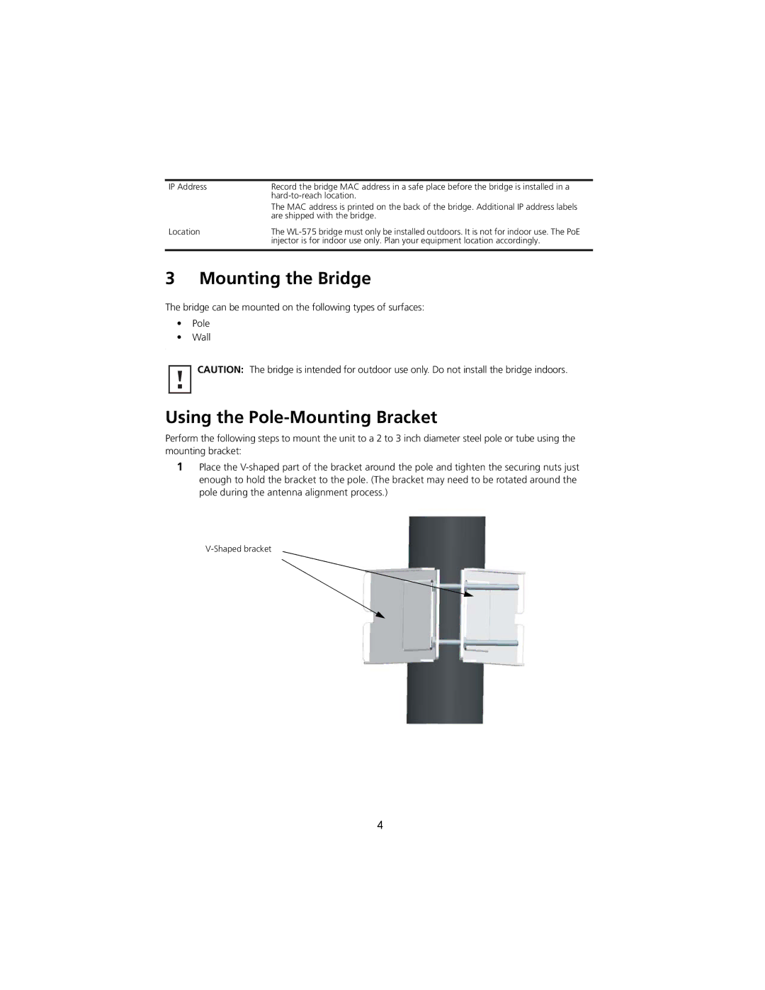 3Com 3CRWEASYA73 quick start Mounting the Bridge, Using the Pole-Mounting Bracket 