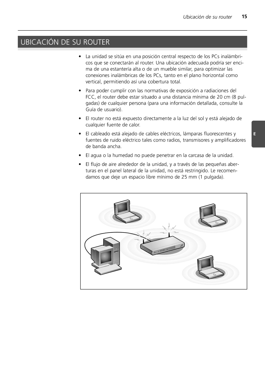 3Com 3CRWER100-75, 3CRWER200-75 manual Ubicación DE SU Router, Ubicación de su router 