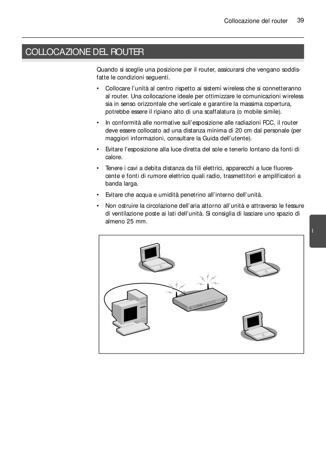 3Com 3CRWER100-75, 3CRWER200-75 manual Collocazione DEL Router, Collocazione del router 