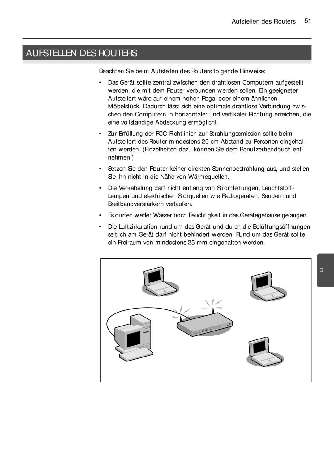 3Com 3CRWER100-75, 3CRWER200-75 manual Aufstellen DES Routers, Aufstellen des Routers 