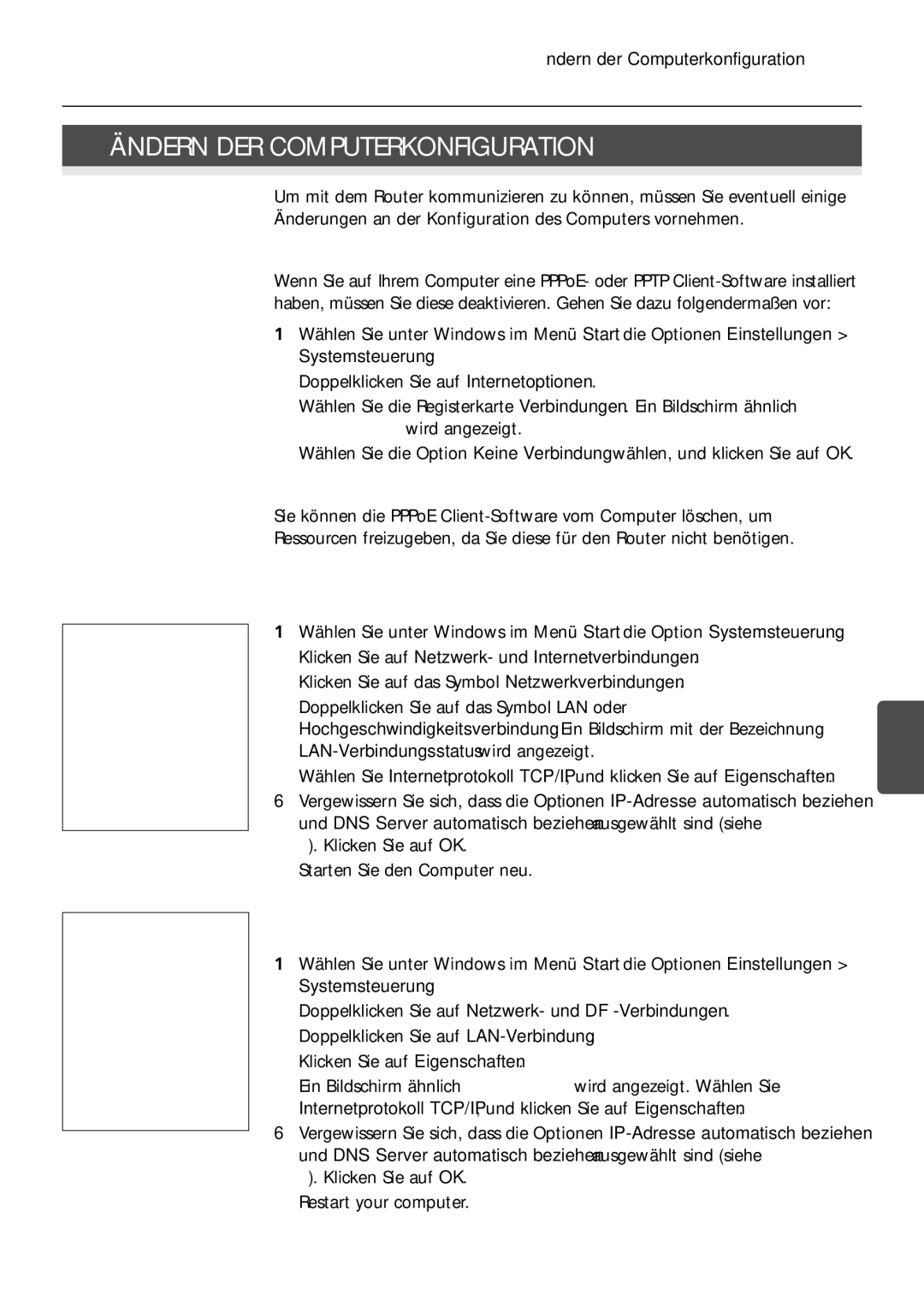 3Com 3CRWER100-75, 3CRWER200-75 manual Ändern DER Computerkonfiguration, Computer mit Windows XP 