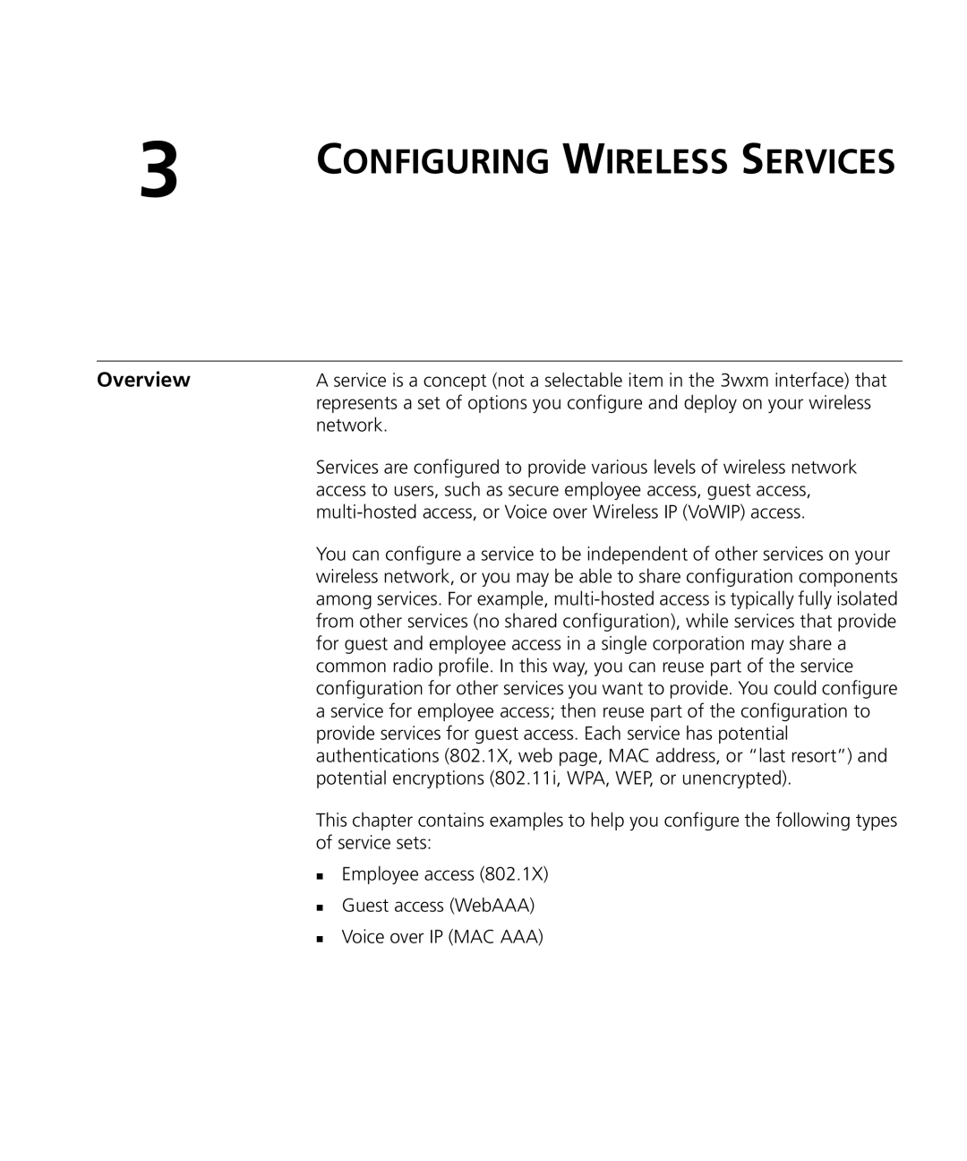 3Com 3CRWX440095A, 3CRWX120695A, CRWXR10095A manual Multi-hosted access, or Voice over Wireless IP VoWIP access 