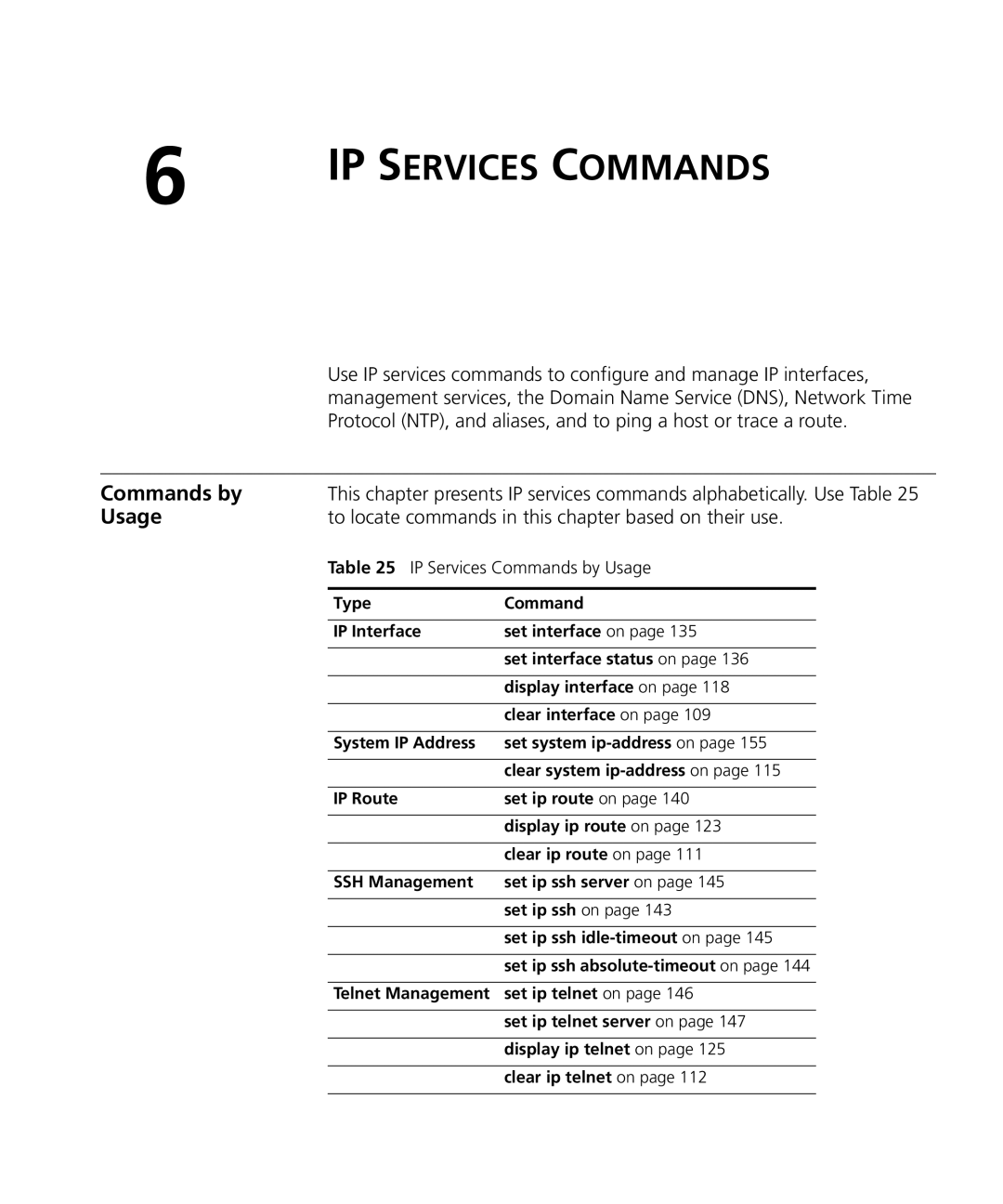 3Com 3CRWX120695A, 3CRWX440095A manual IP Services Commands, To locate commands in this chapter based on their use 