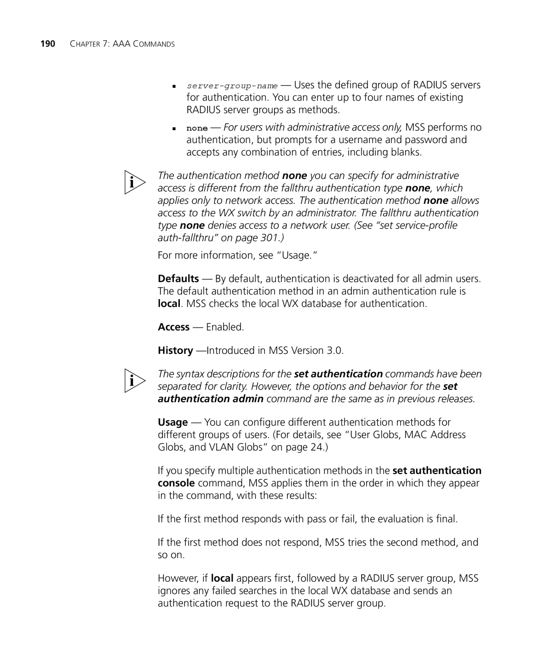 3Com 3CRWX440095A, 3CRWX120695A manual AAA Commands 