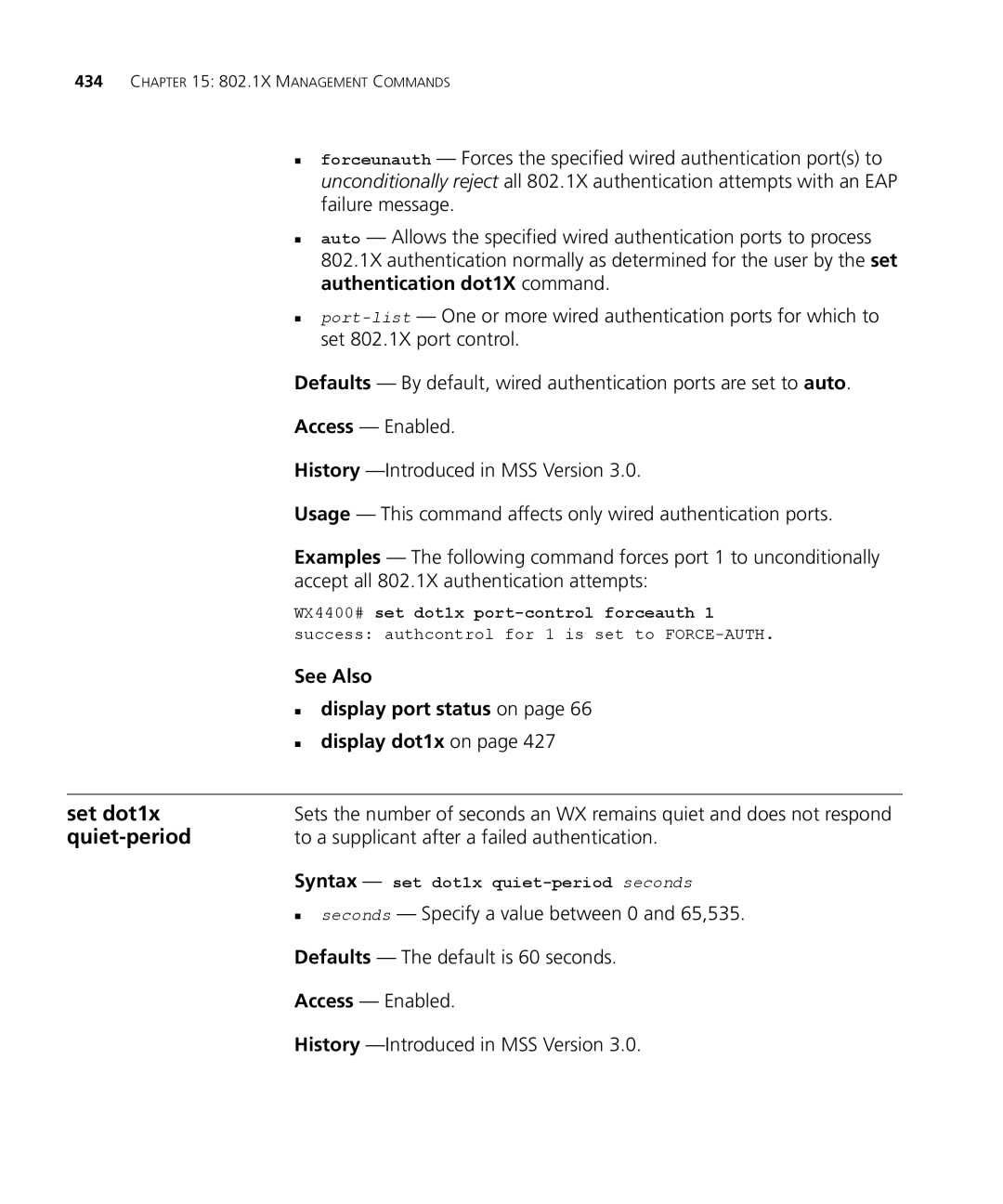 3Com 3CRWX440095A See Also „ display port status on „ display dot1x on, To a supplicant after a failed authentication 