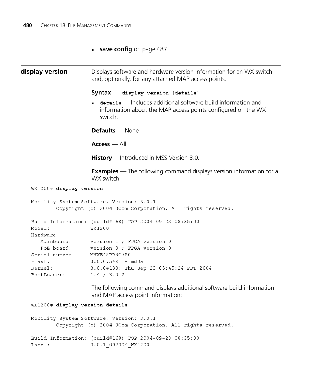 3Com 3CRWX440095A, 3CRWX120695A Display version, „ save config on, And, optionally, for any attached MAP access points 