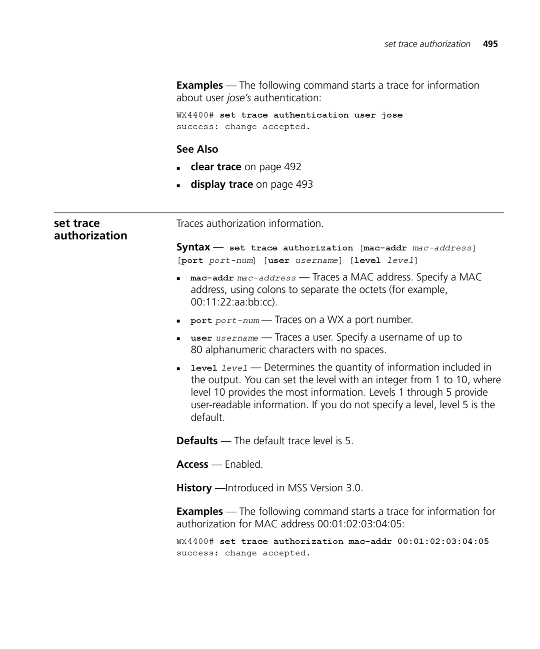 3Com 3CRWX120695A, 3CRWX440095A manual Authorization, About user jose’s authentication, Traces authorization information 