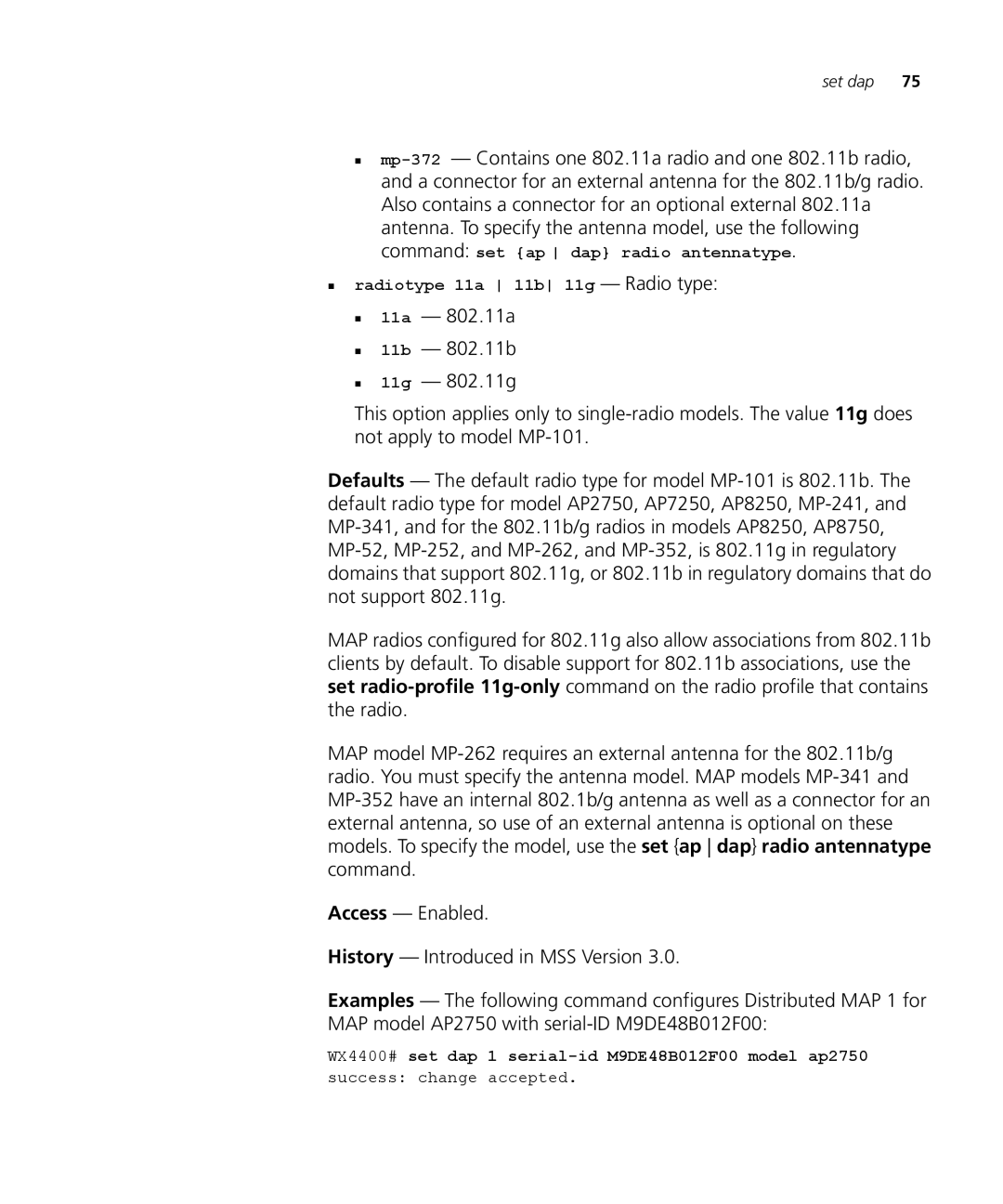 3Com 3CRWX120695A, 3CRWX440095A manual Set dap 