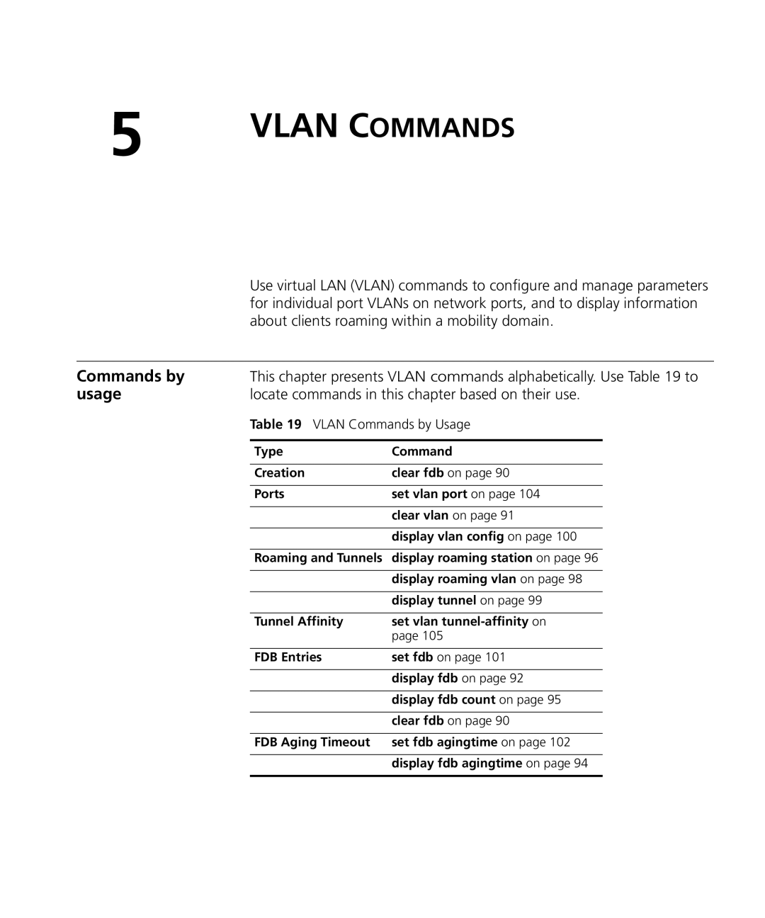 3Com 3CRWX120695A, 3CRWX440095A manual Vlan Commands 