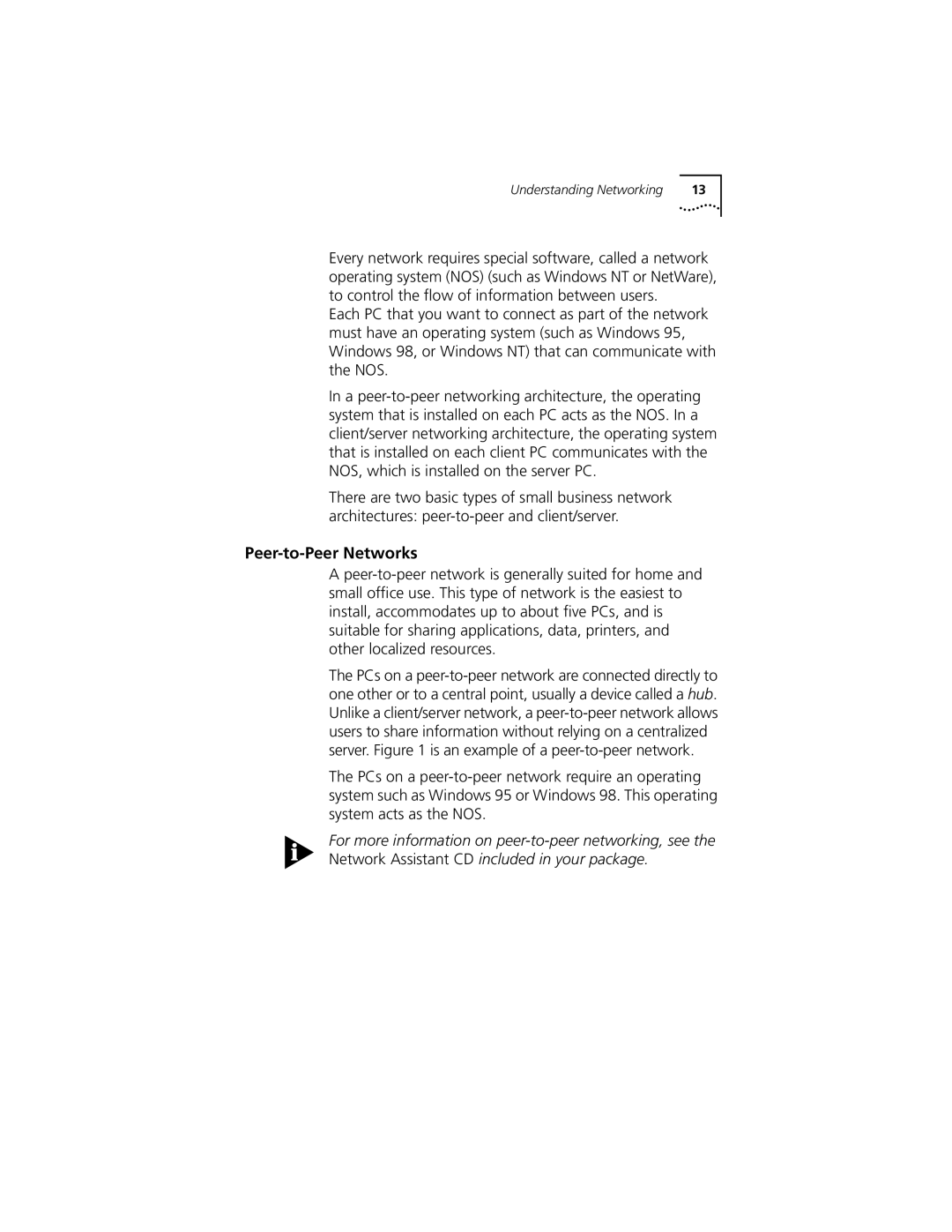 3Com 3CSOHO100 manual Peer-to-Peer Networks 