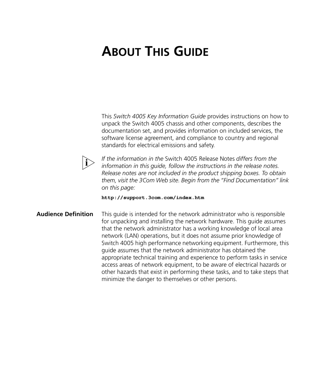 3Com 4005 manual About this Guide 