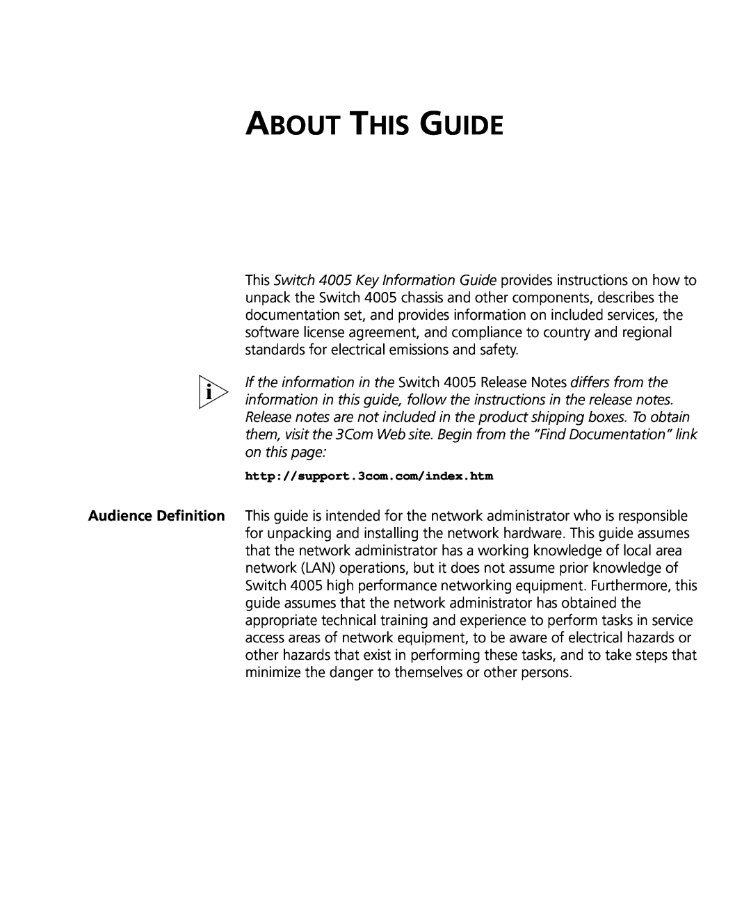 3Com 4005 manual About This Guide, http//support.3com.com/index.htm 