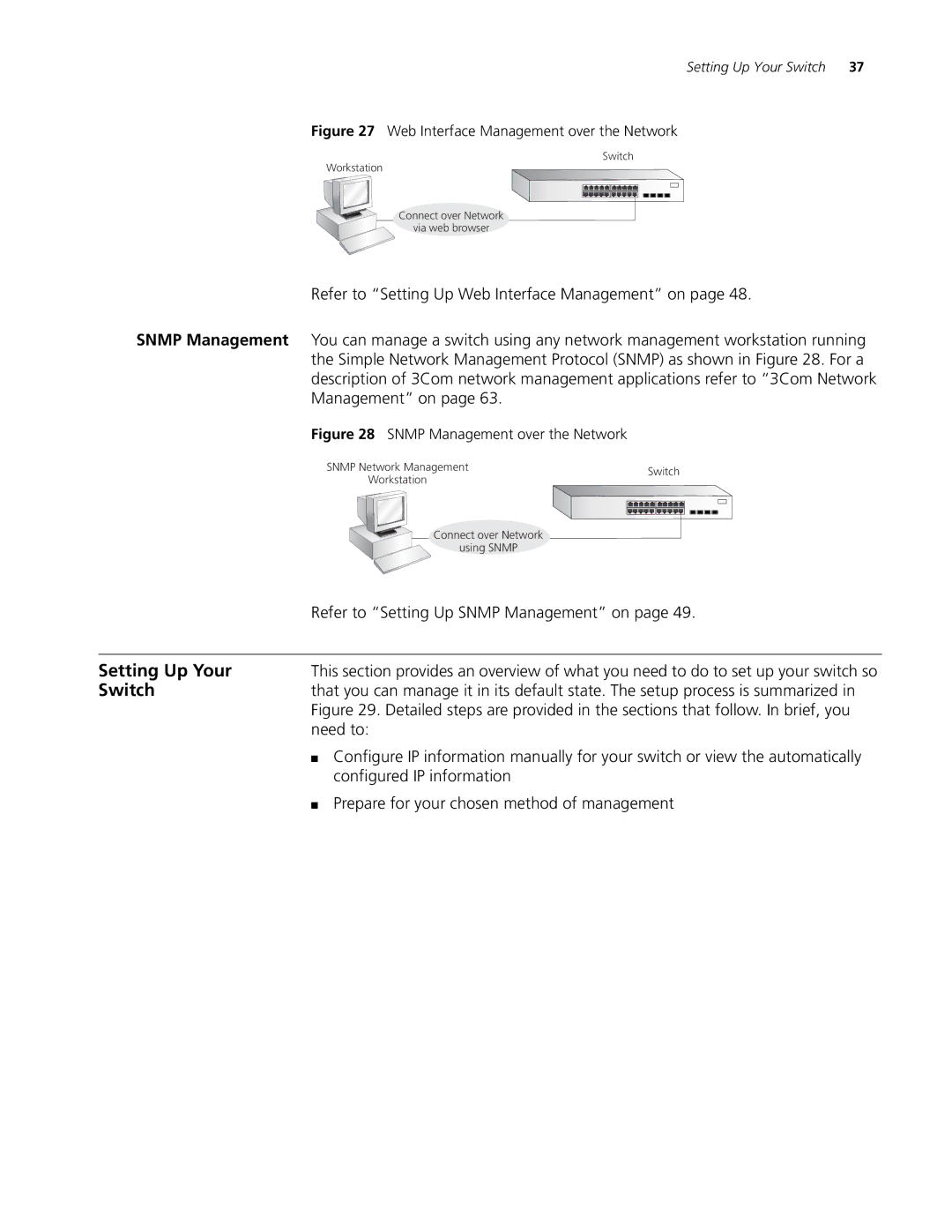 3Com 4210 PWR 26-PORT manual Setting Up Your, Refer to Setting Up Snmp Management on, Need to, Configured IP information 