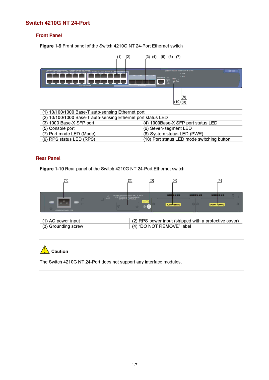 3Com manual Switch 4210G NT 24-Port 