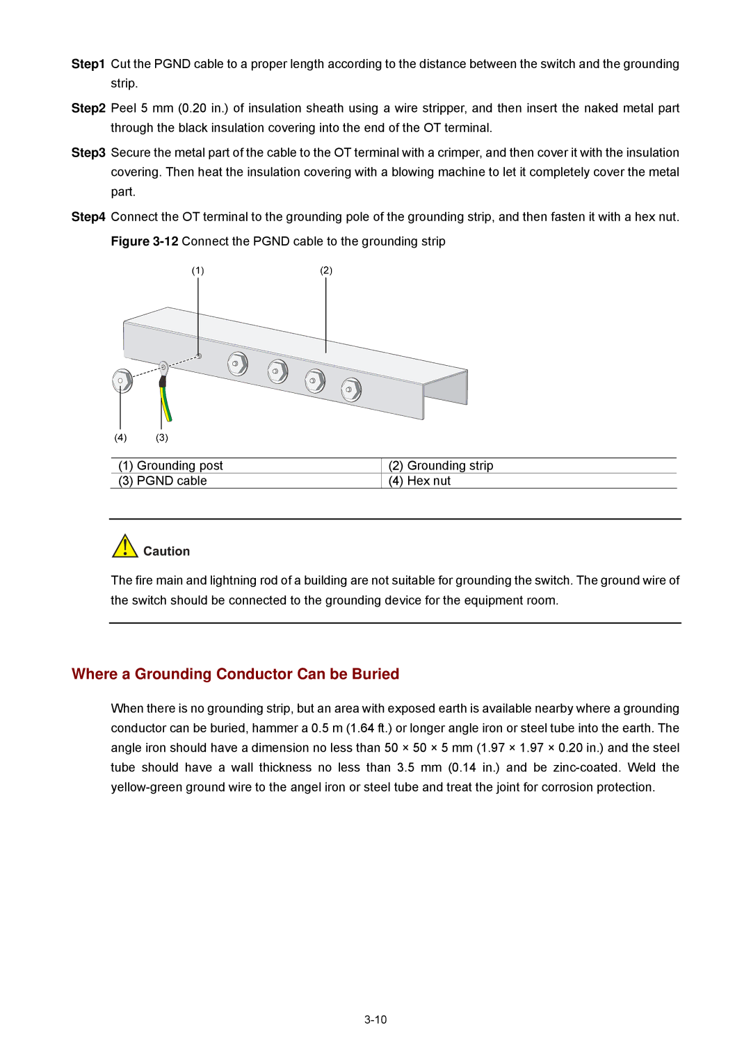 3Com 4210G manual Where a Grounding Conductor Can be Buried 