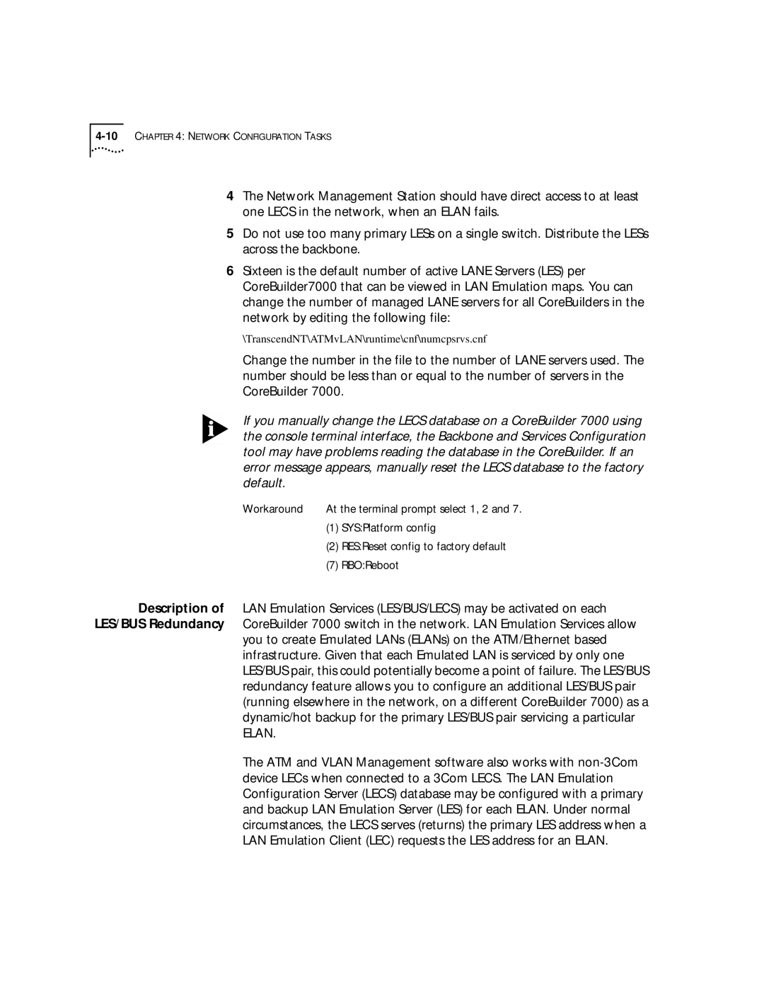 3Com 4.2.2 manual Workaround 