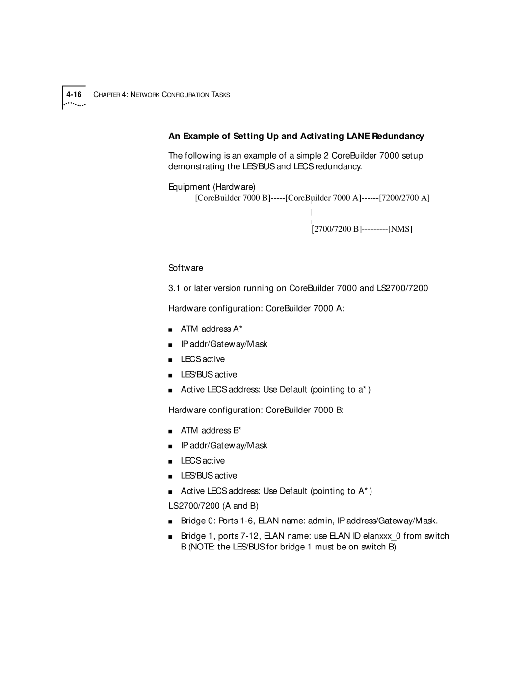 3Com 4.2.2 manual An Example of Setting Up and Activating Lane Redundancy 