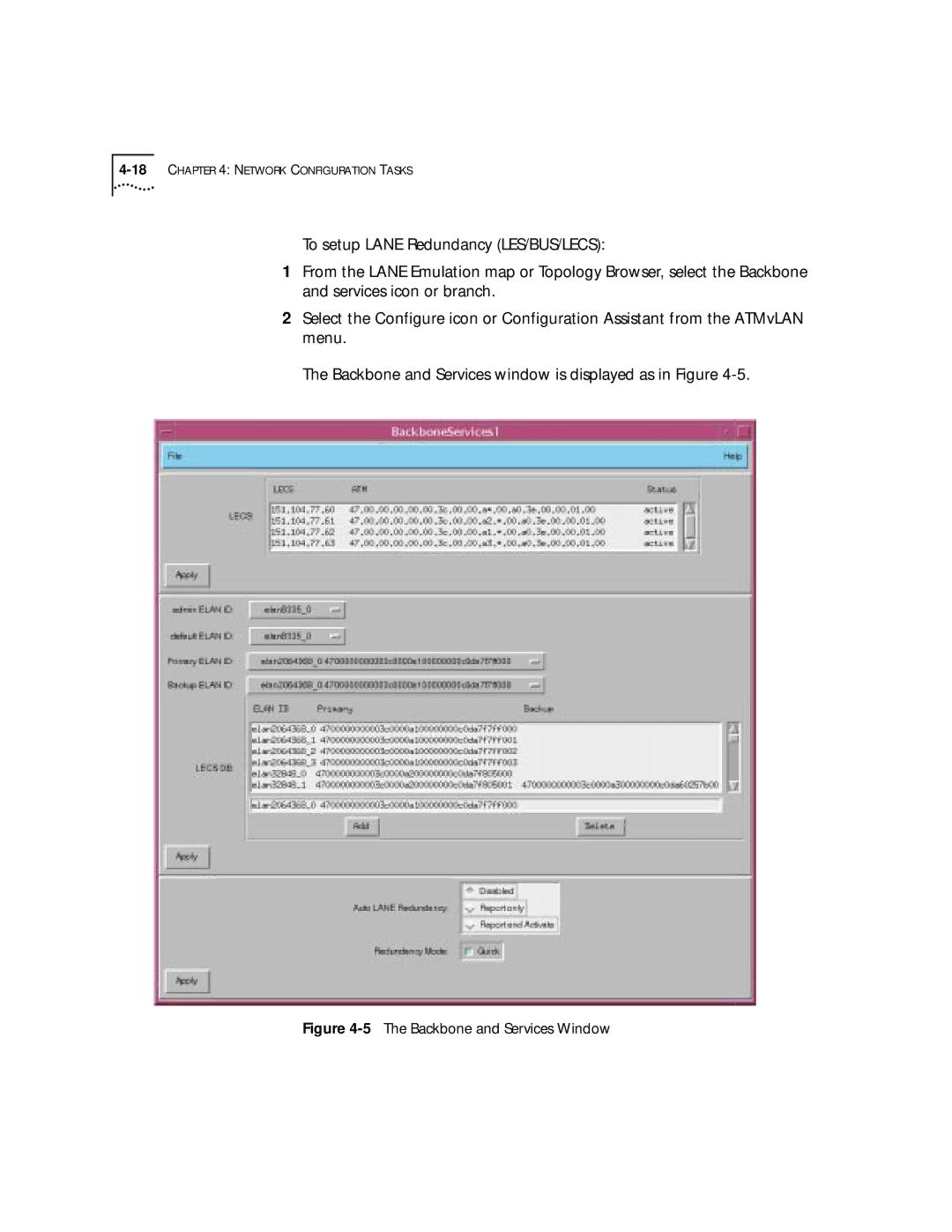 3Com 4.2.2 manual 5The Backbone and Services Window 