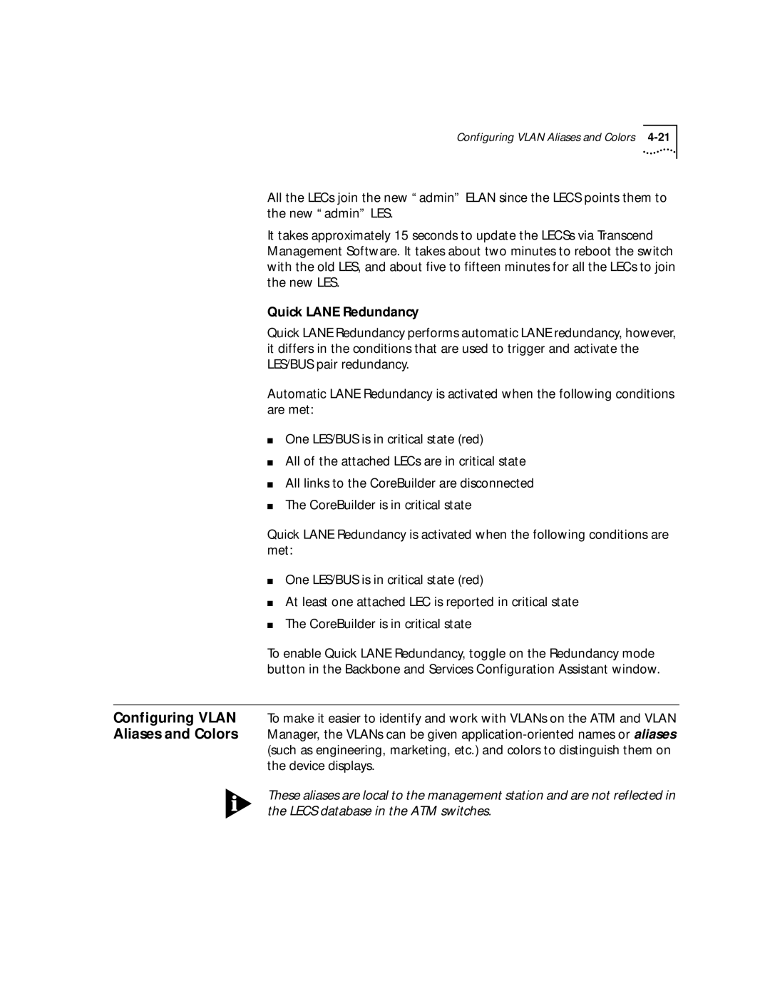 3Com 4.2.2 manual Quick Lane Redundancy 